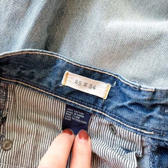 Vintage Distressed Madewell Rail Straight Jeans - Classic 90s Style Denim - Picture 7 of 10